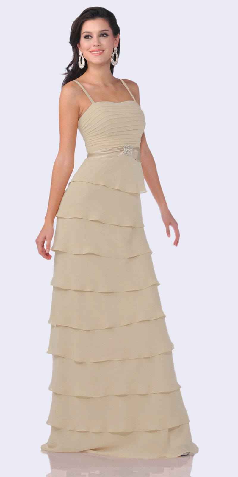 CLEARANCE - Cinderella Divine 7731 Long Tiered Skirt Layered Dress Jacket (Size M)