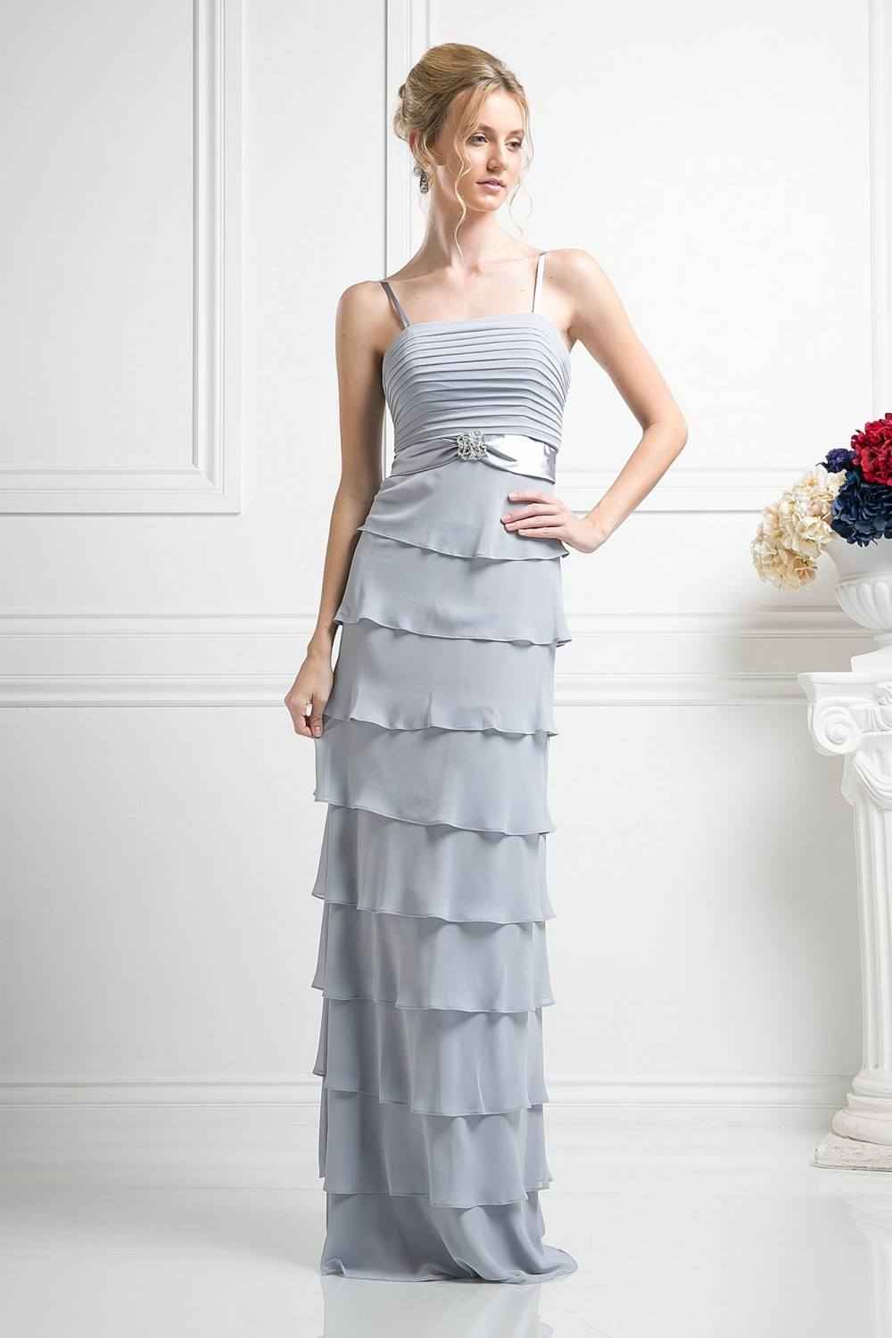 CLEARANCE - Cinderella Divine 7731 Long Tiered Skirt Layered Dress Jacket (Size M)
