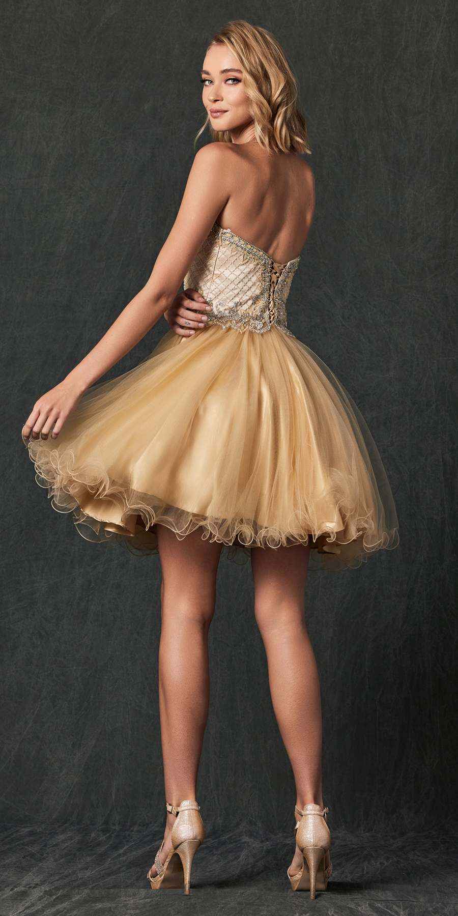 Juliet 778 Sweetheart Neckline Corset Back Dress