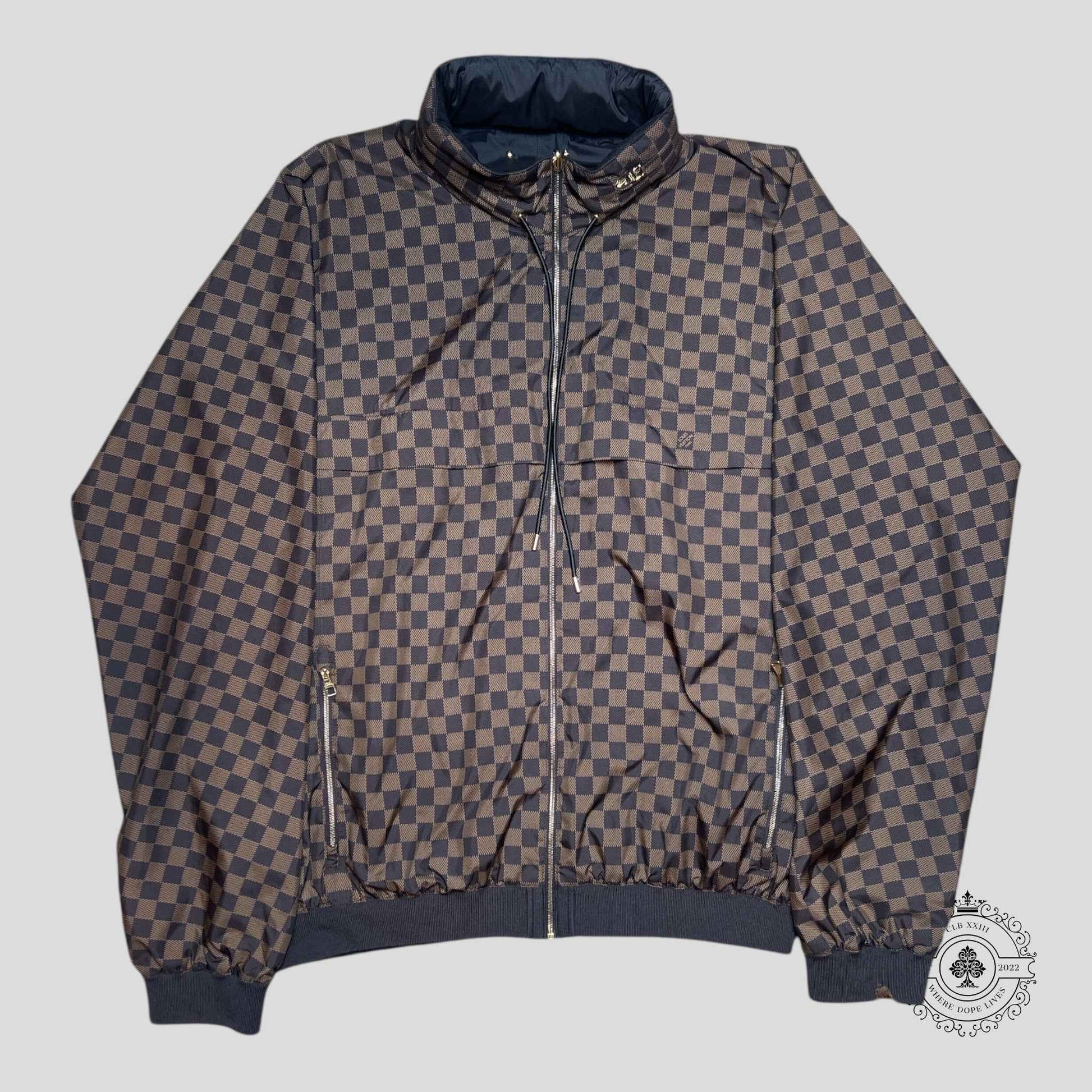 Louis Vuitton Reversible Checkered Damier Windbreaker in Brown