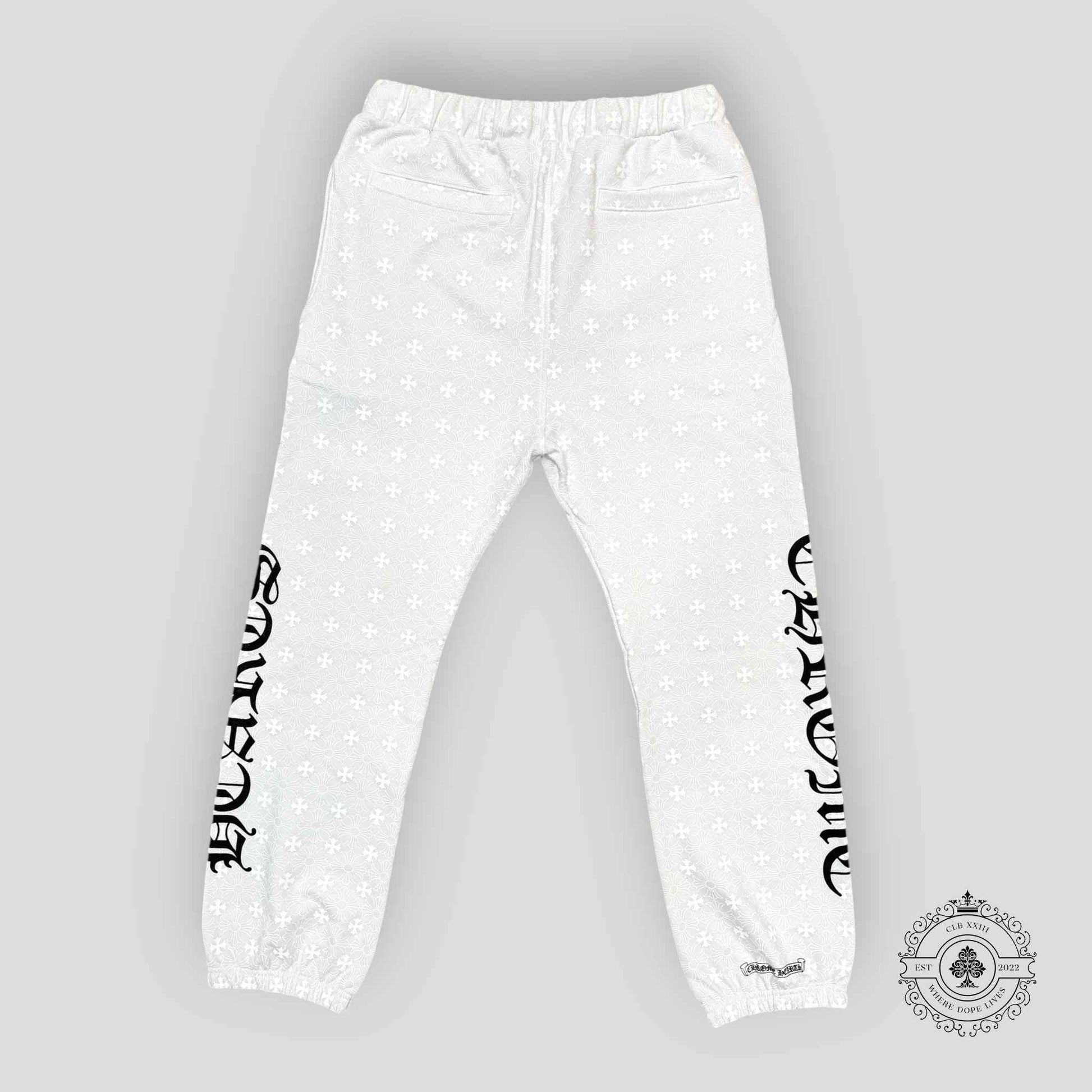 Chrome Hearts All Over Monogram Sweatpants in White