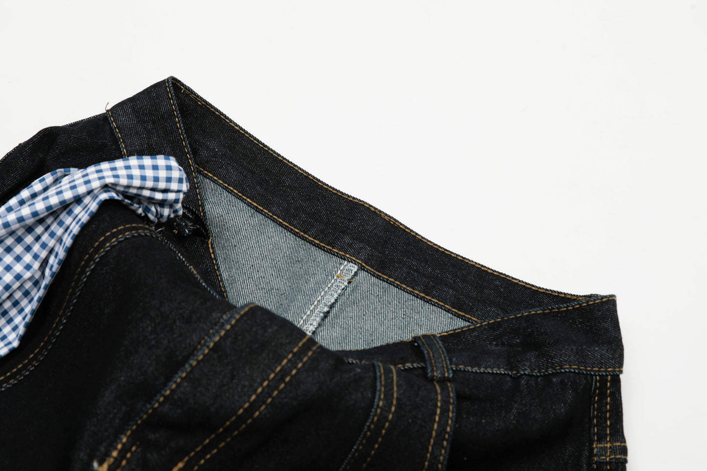 Gingham Tie Barrel | Baggy Jeans