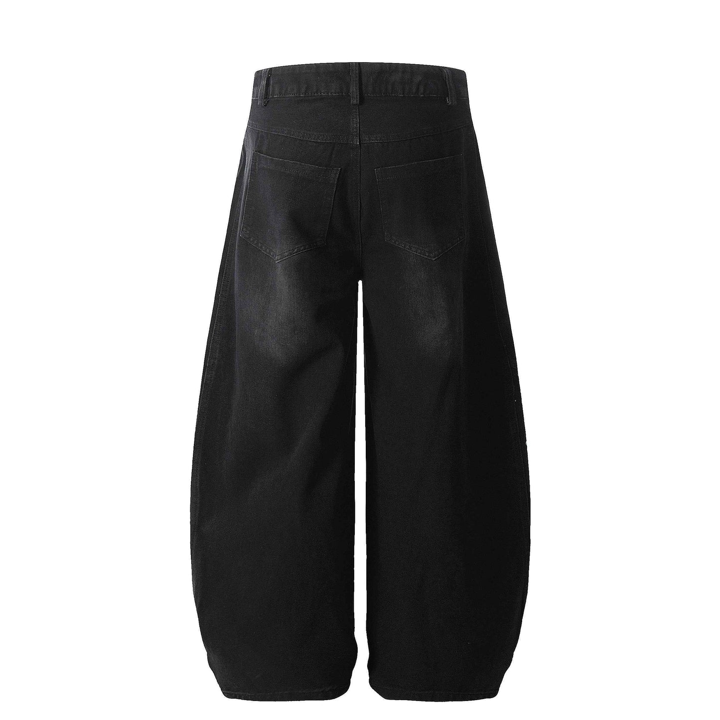 Striped Stitching | Washed Barrel Jeans