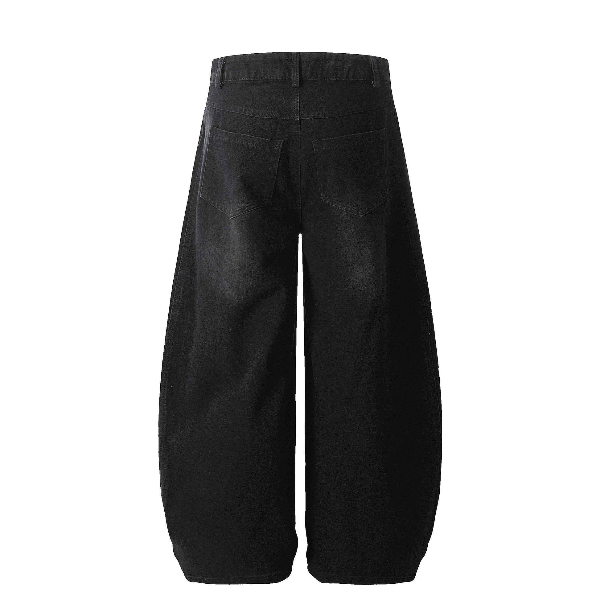 Striped Stitching | Washed Barrel Jeans
