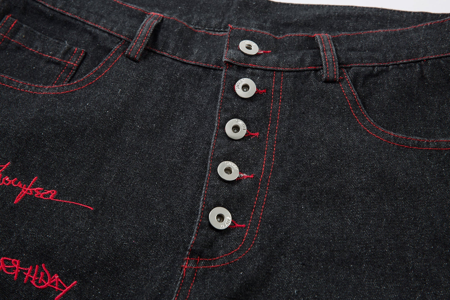 Iron Cross Embroidered | Baggy Jeans