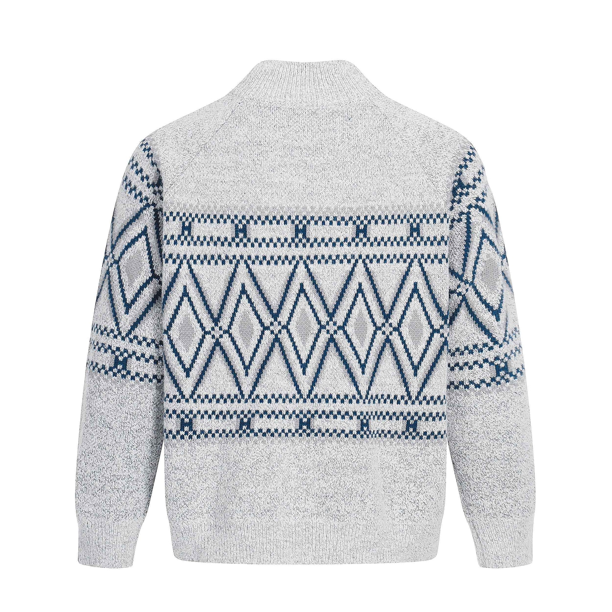 Geometric Textured | Knit Zip Jacket