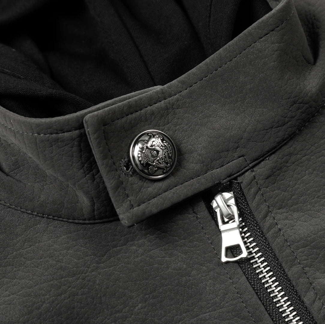 Ironcrest Hooded Leather Jacket