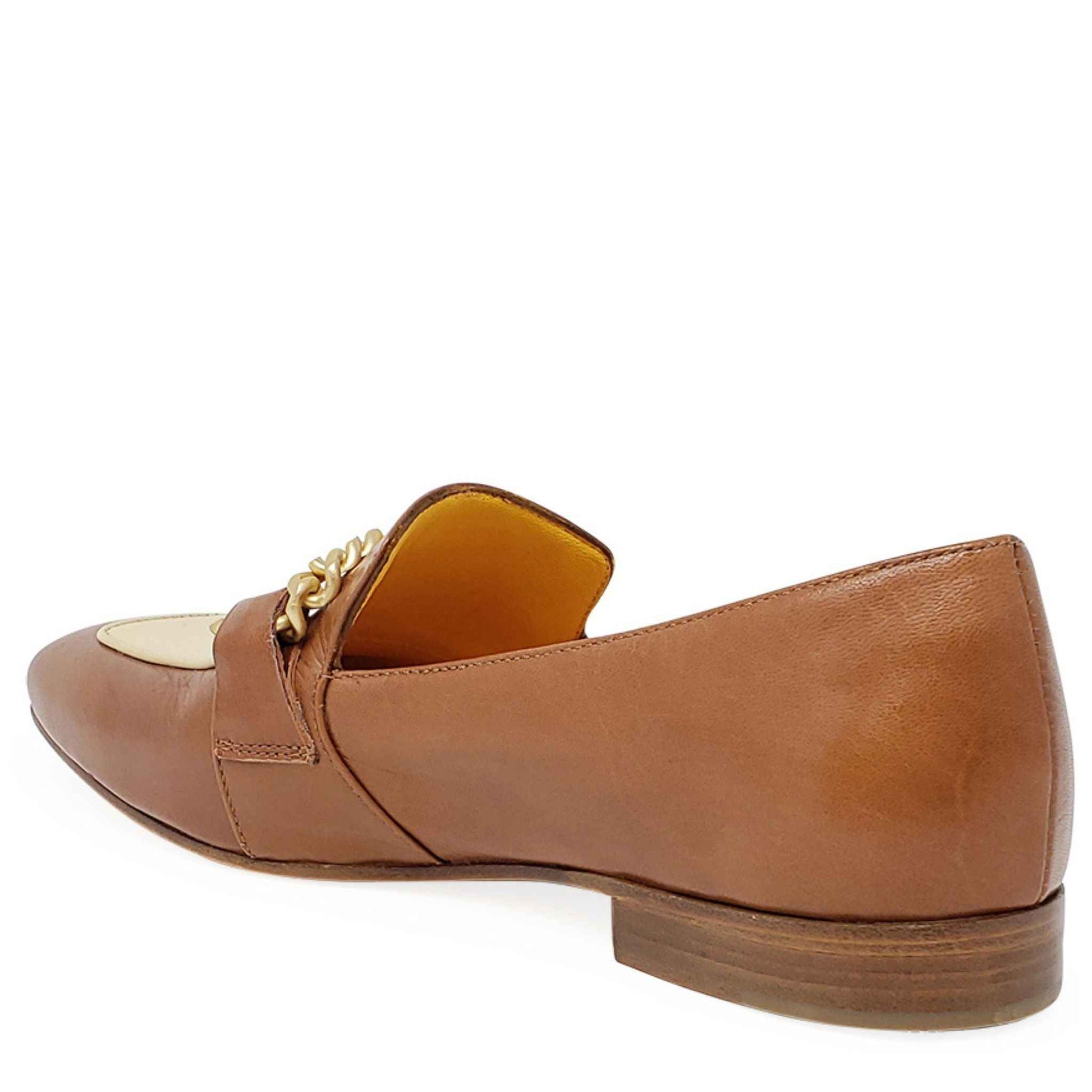 Flat Loafer Tan/Cream