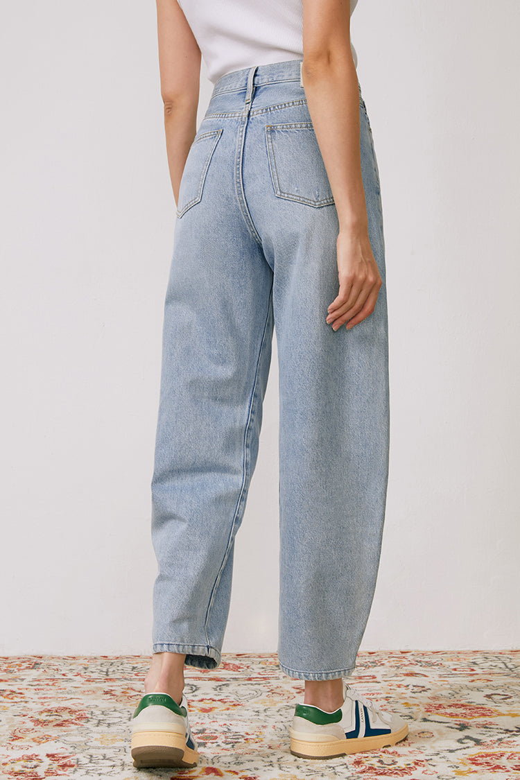 Queens Of Noise High Rise Barrel Jeans HJ026 [FINAL SALE] - JUSTLUXURY