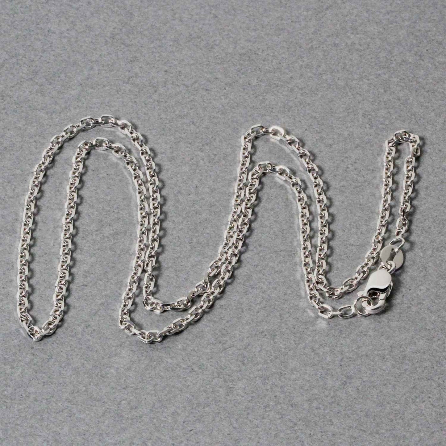14k White Gold Diamond Cut Cable Link Chain 1.8mm