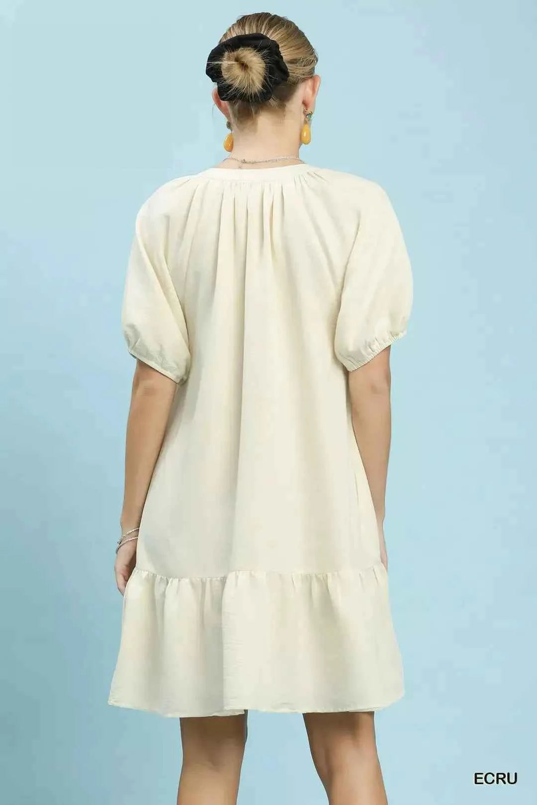 Umgee Embroidered Floral Babydoll Dress