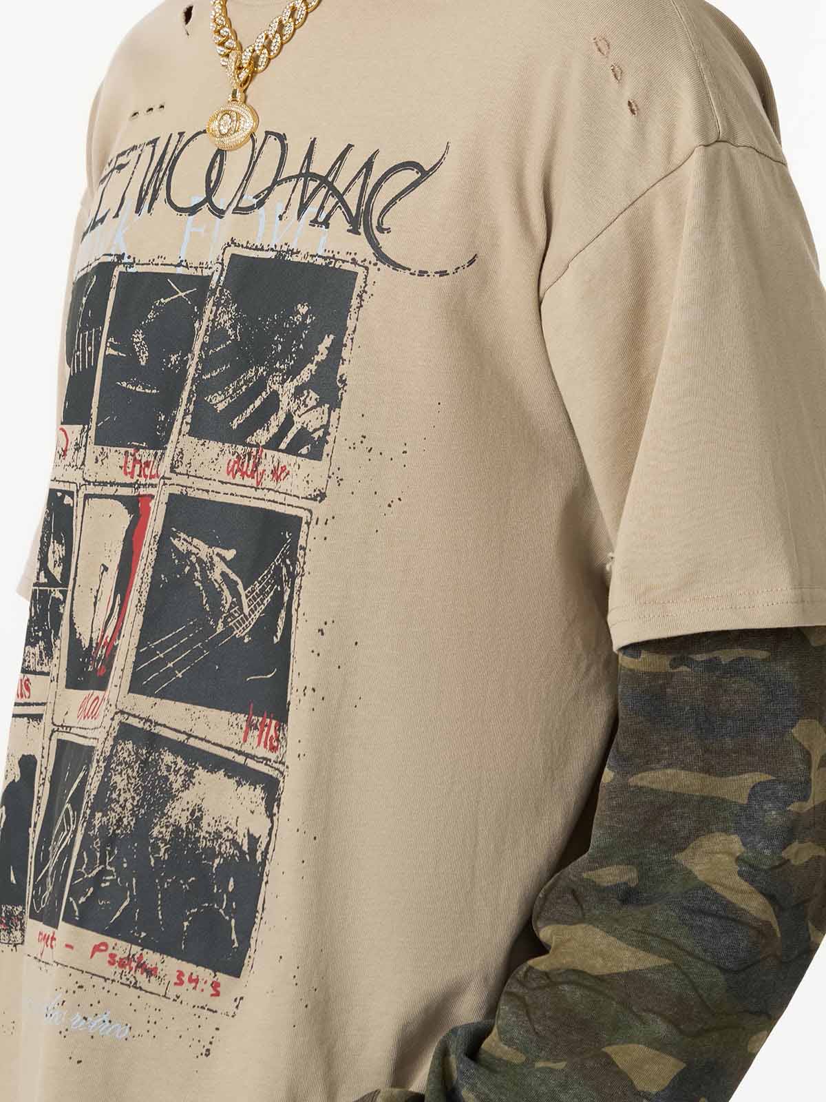 Long Sleeve Distressed Camo