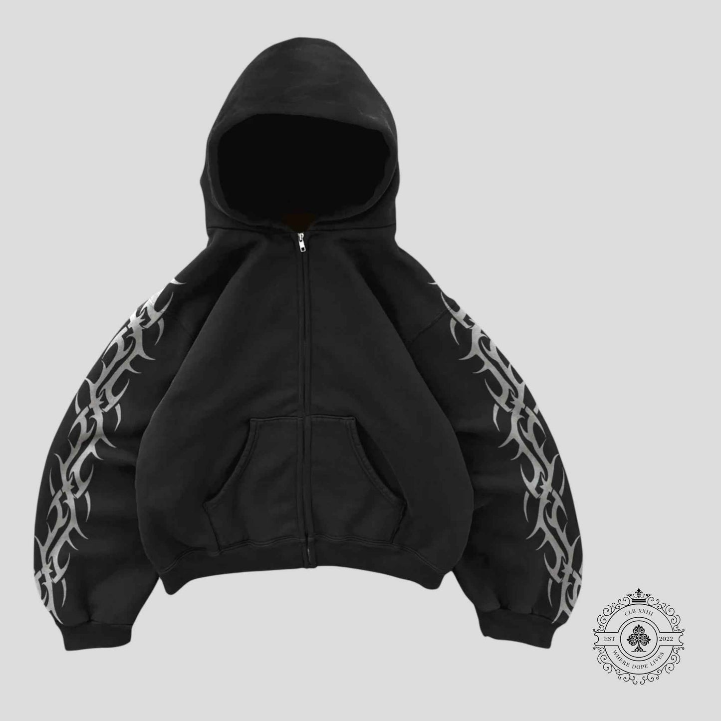Bravest Studios Tribal Zip Up Hoodie in Black