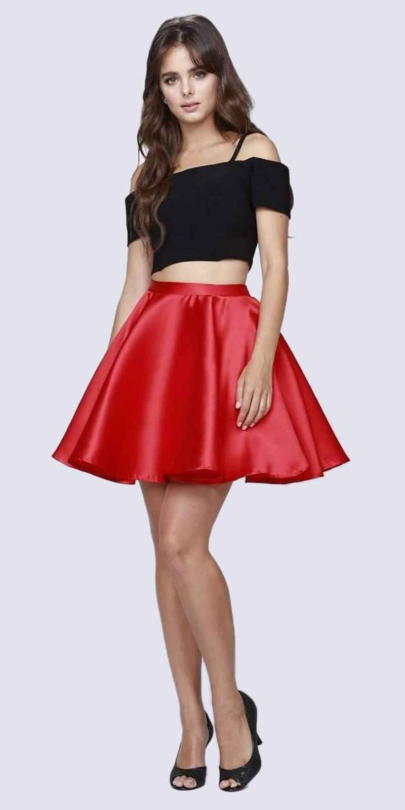 Juliet 809 Short Cold-Shoulder Two-Piece Dress