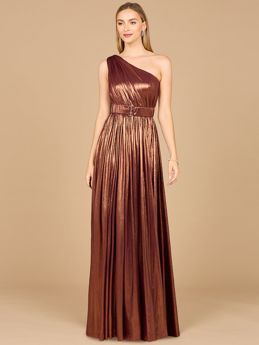 One Shoulder Metallic Dress - OUTLET - JUSTLUXURY