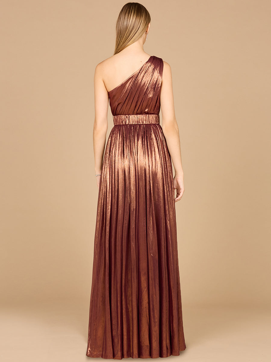 One Shoulder Metallic Dress - OUTLET - JUSTLUXURY