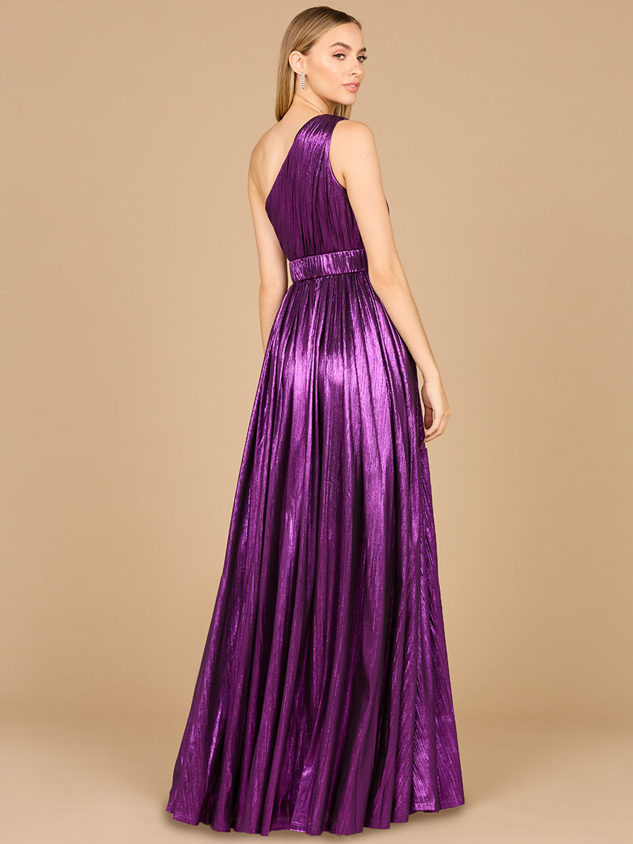 One Shoulder Metallic Dress - OUTLET - JUSTLUXURY