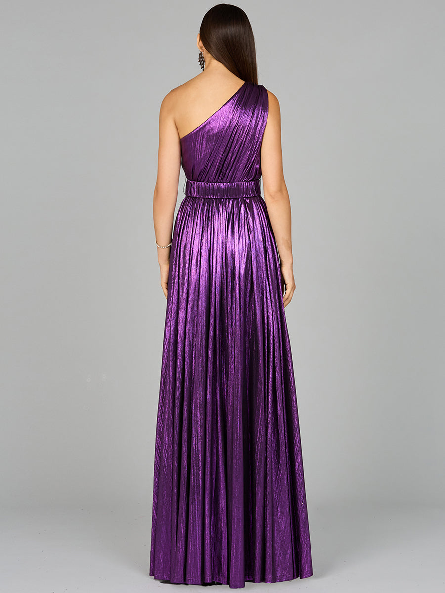 One Shoulder Metallic Dress - OUTLET - JUSTLUXURY
