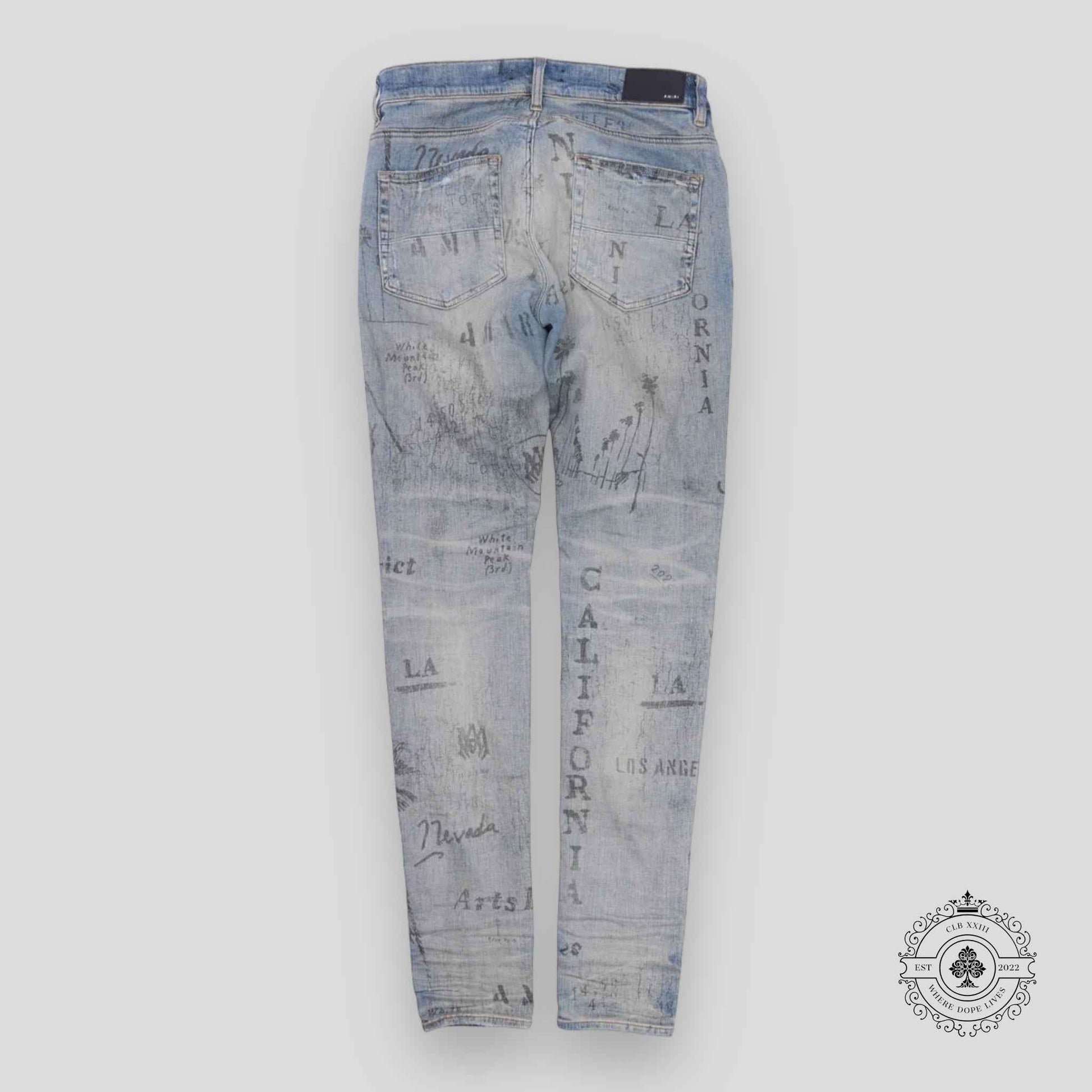 Amiri Military Stencil Jeans in Clay Indigo