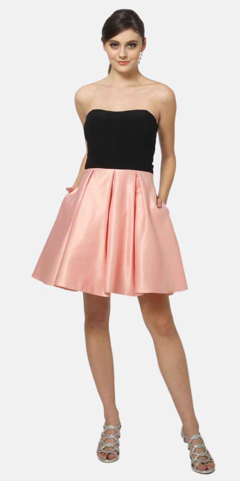 Juliet 829 Two-Tone Sweetheart Short A-Line Dress