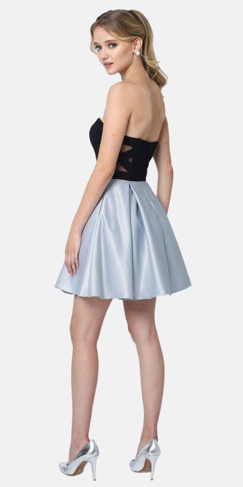 Juliet 829 Two-Tone Sweetheart Short A-Line Dress