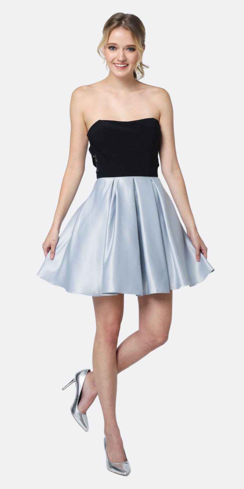 Juliet 829 Two-Tone Sweetheart Short A-Line Dress