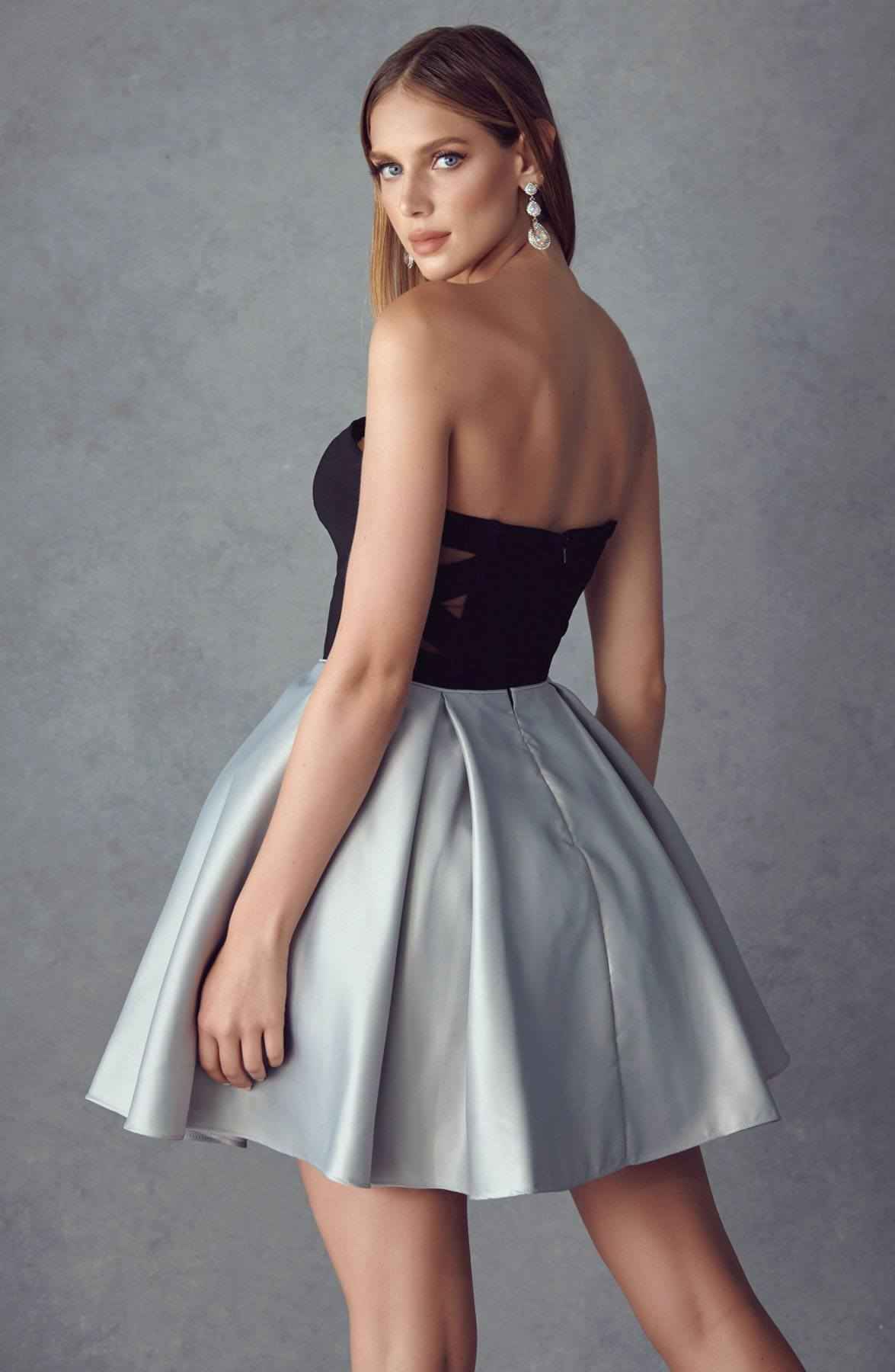 Juliet 829 Two-Tone Sweetheart Short A-Line Dress