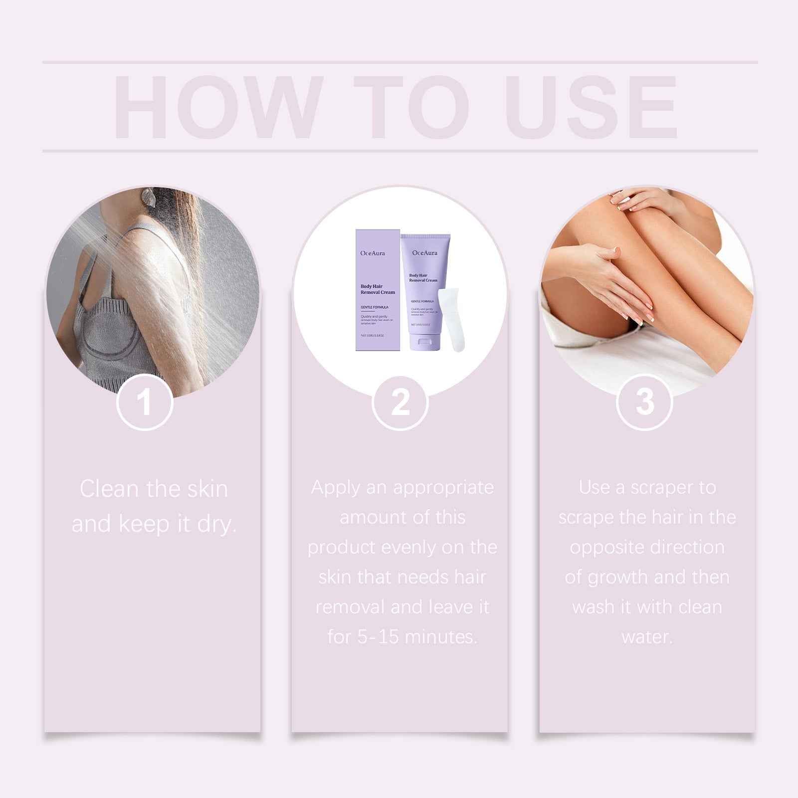 OceAura Body Hair Removal Cream, Gentle Body Hair Removal Hand Hair Leg Hair Cleansing Hair Removal Cream For Men And Women
