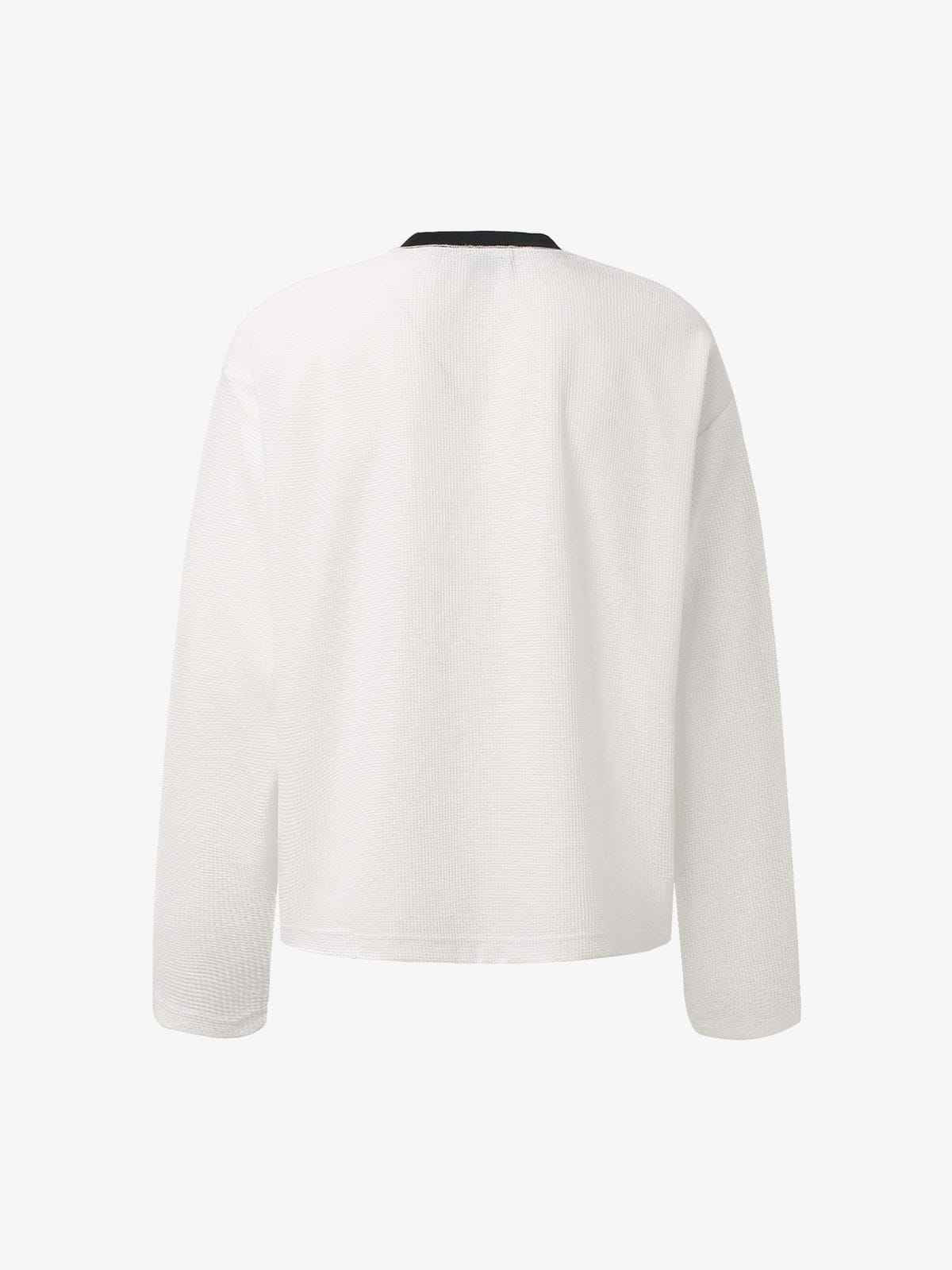 Long Sleeve Letter Waffle