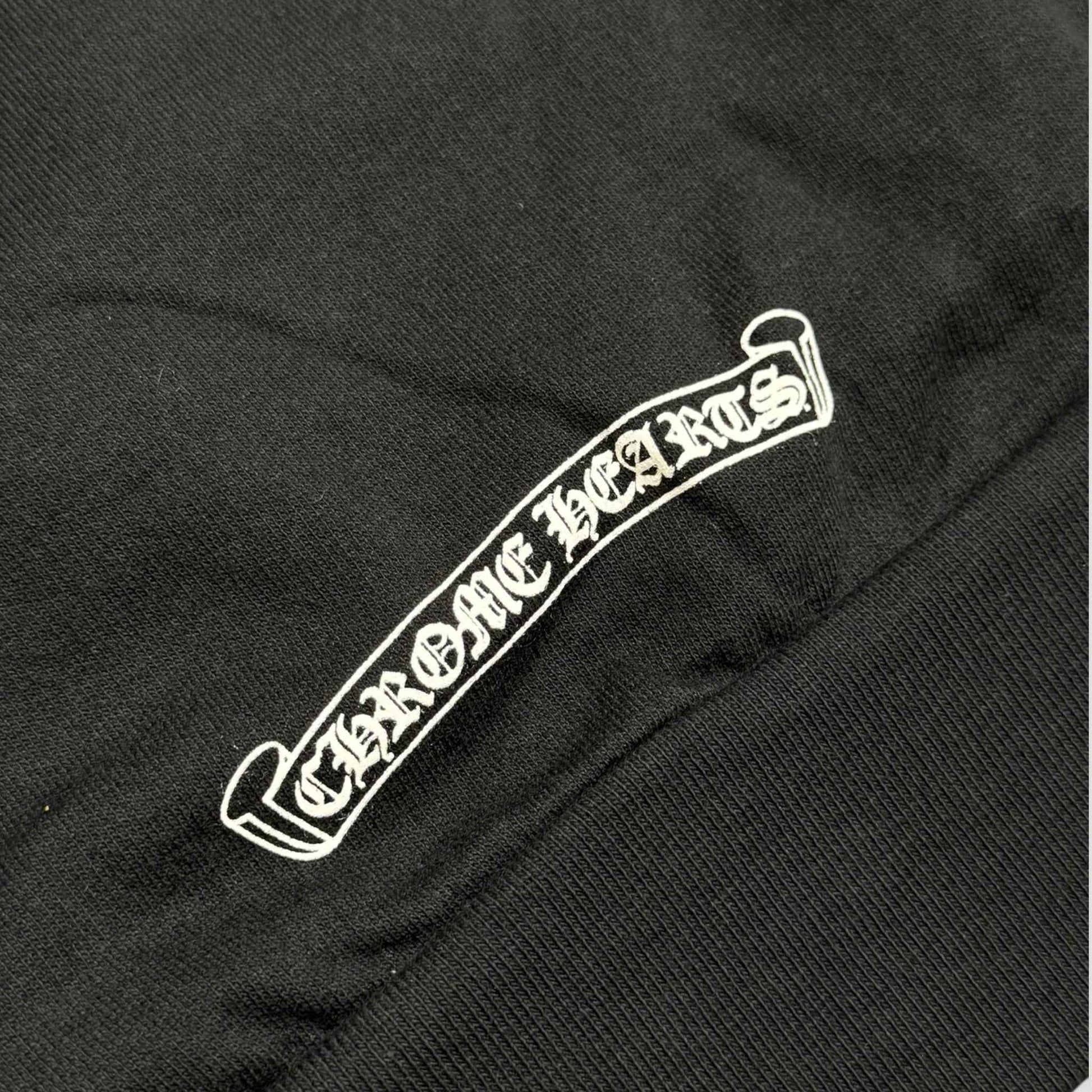 Chrome Hearts Vertical FU Logo Hoodie in Black/White