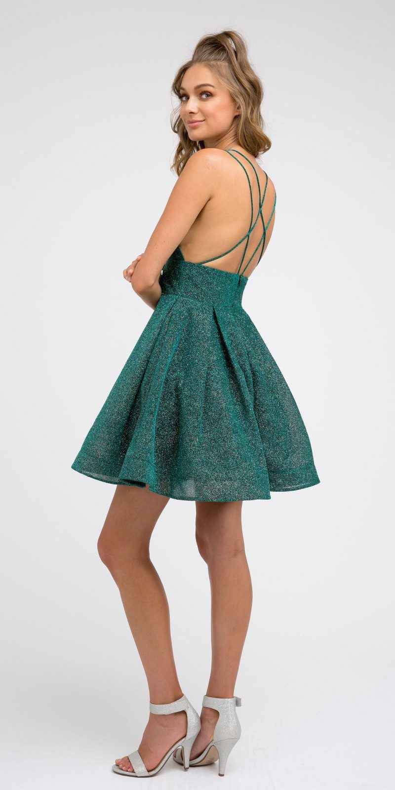 CLEARANCE - Juliet 850 Short V-Neck A-Line Dress with Pockets (Size XS)