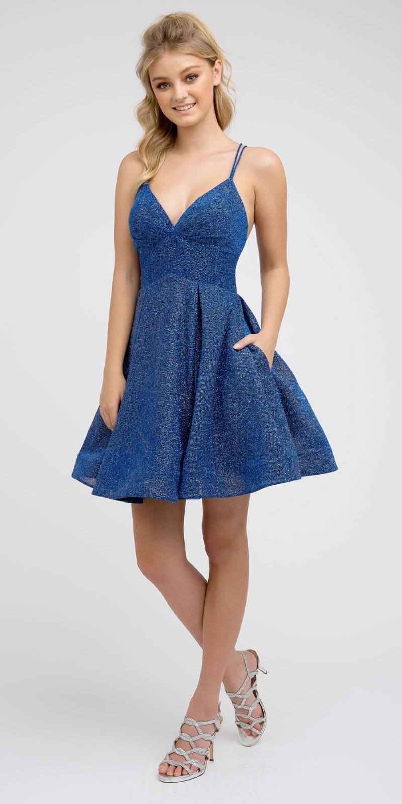 CLEARANCE - Juliet 850 Short V-Neck A-Line Dress with Pockets (Size XS)