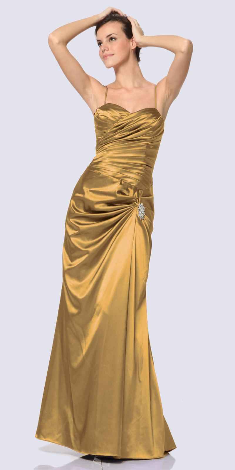 CLEARANCE - Cinderella Divine 8530 Satin Dress Ruched Bodice Sweetheart