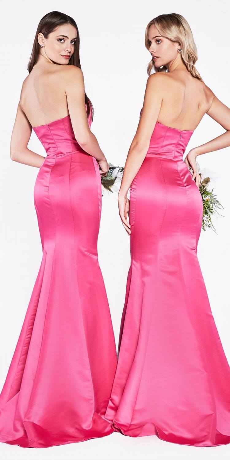 Cinderella Divine 8792 Strapless Sweetheart Neckline Mermaid Satin Gown