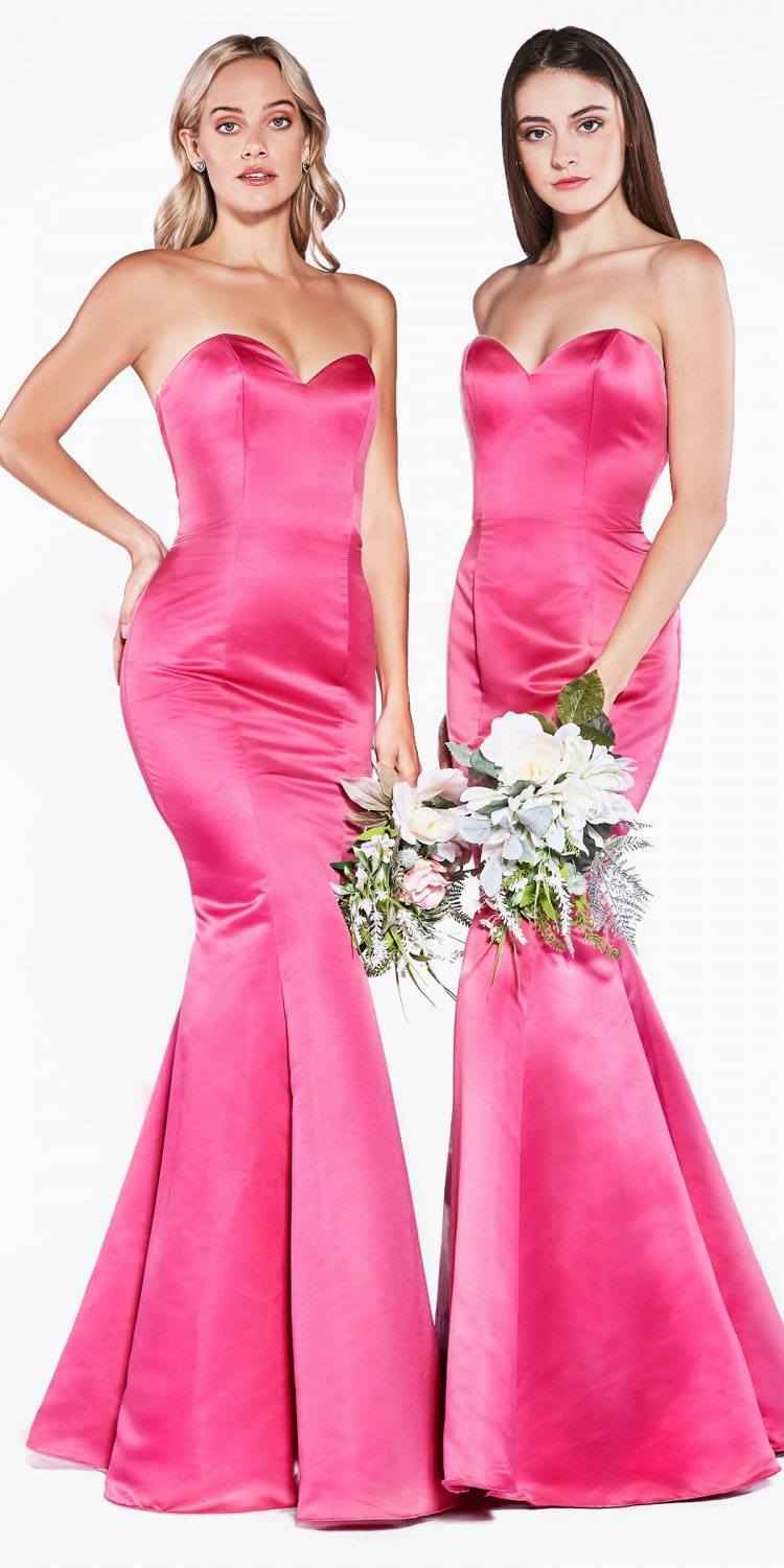 Cinderella Divine 8792 Strapless Sweetheart Neckline Mermaid Satin Gown