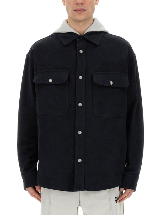 Palm Angels Men Shirt-Jacket With Monogram