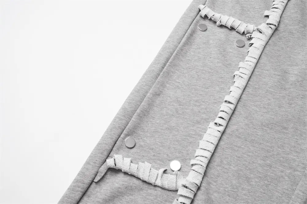 Spliced Button Patchwork Pants