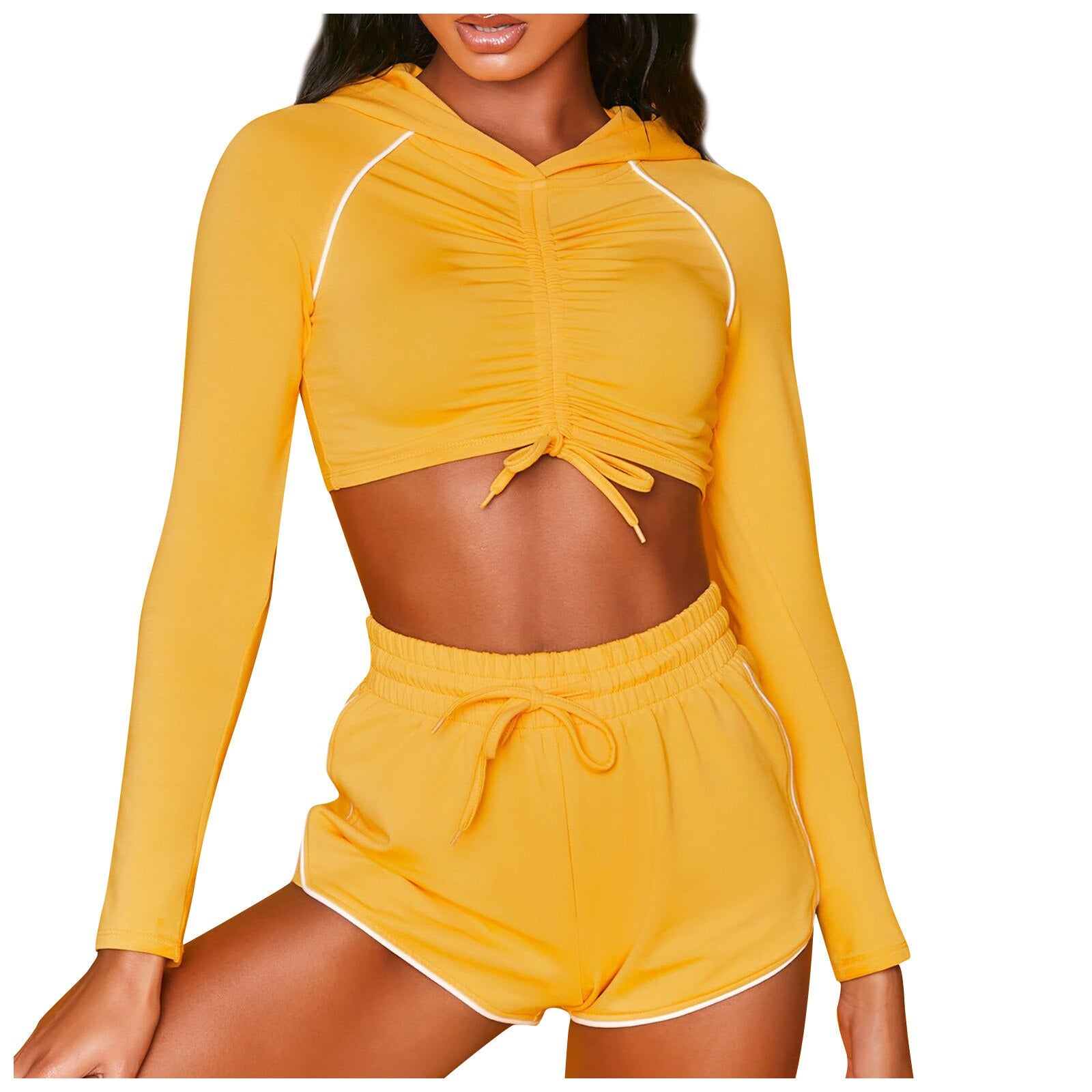 Women Sexy Fitness Strap Long Sleeve  Sport Suit Tracksuit Gym Wear Yoga Sets - JUSTLUXURY