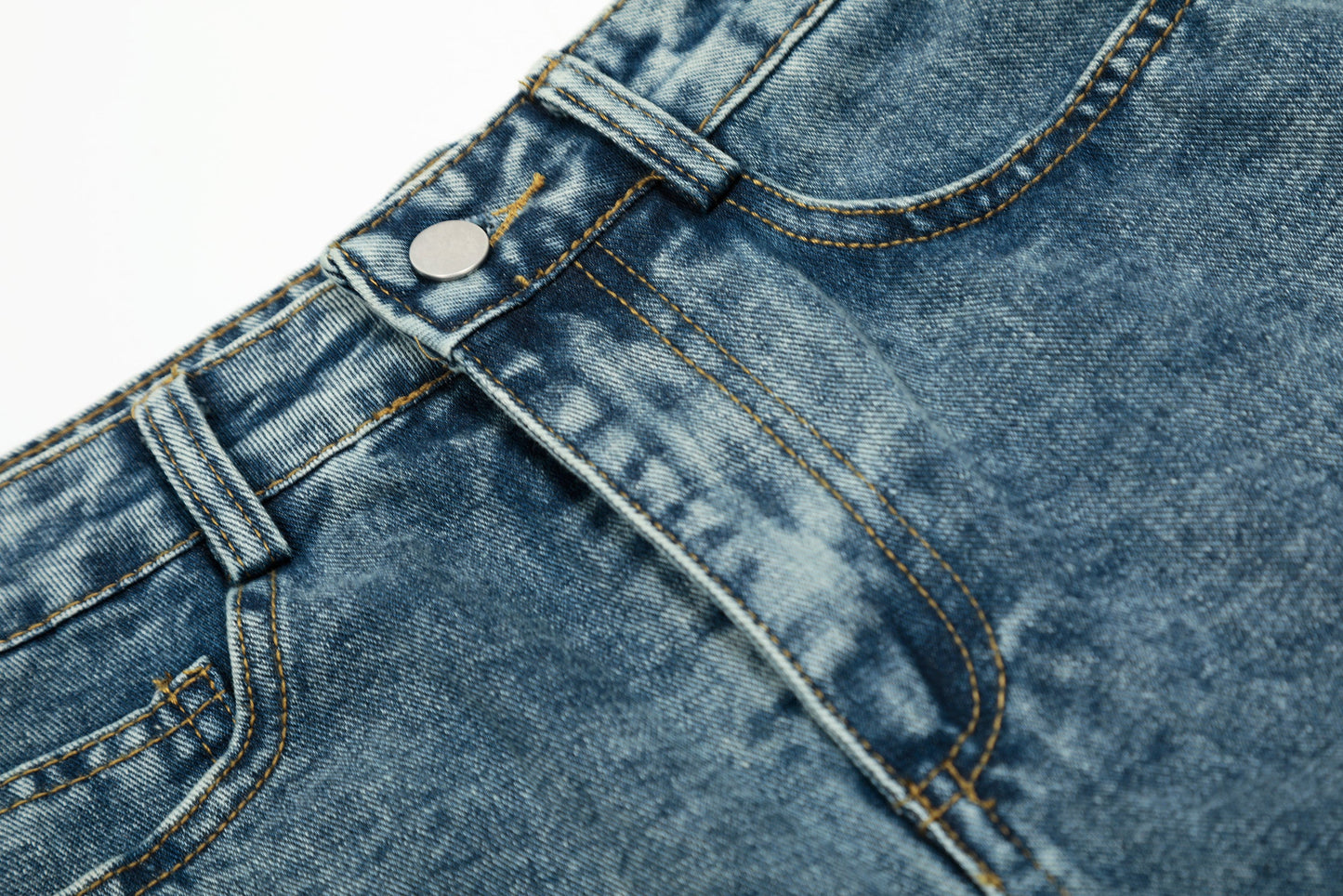 Star Stitching Washed | Wide Jeans