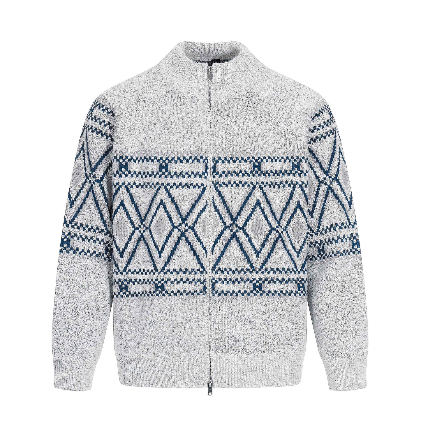 Geometric Textured | Knit Zip Jacket