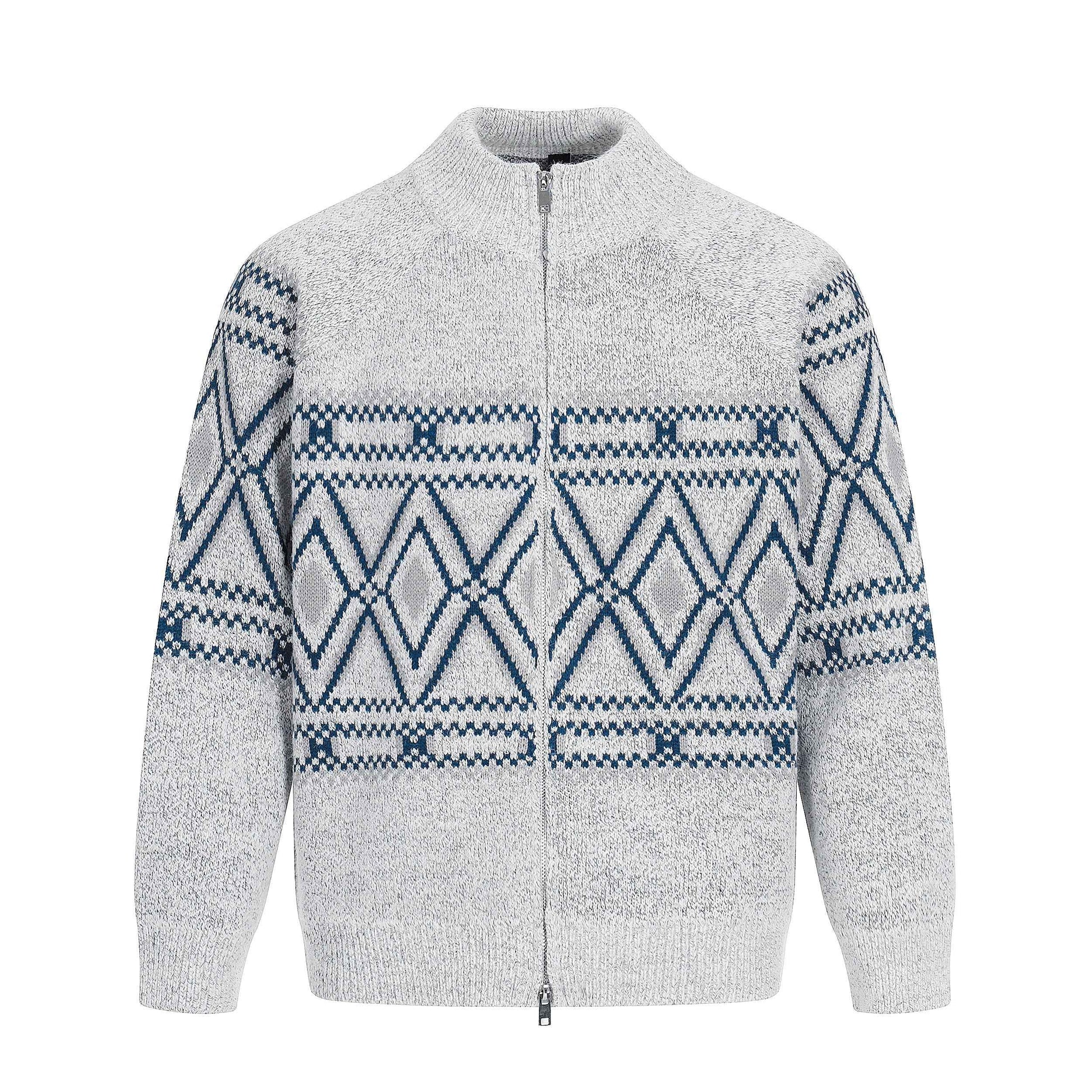 Geometric Textured | Knit Zip Jacket