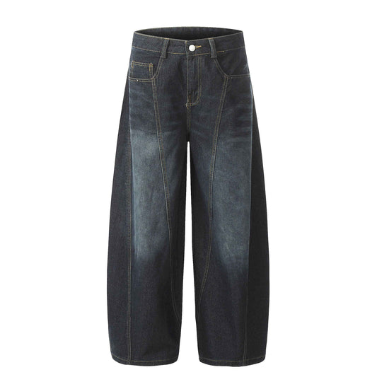 Winter Sky | Knitted Wide-Leg Denim Pants