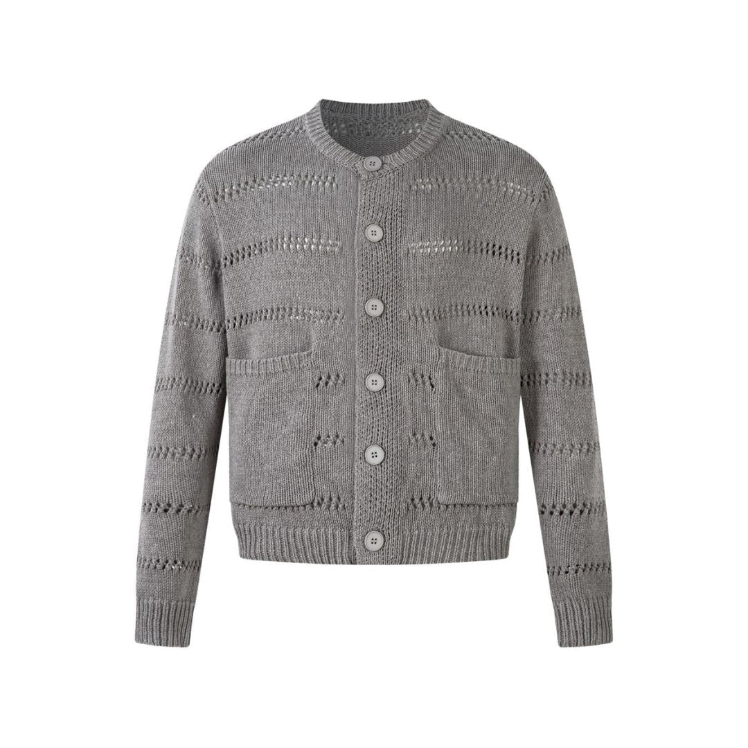 Open Knit Button Cardigan Sweater