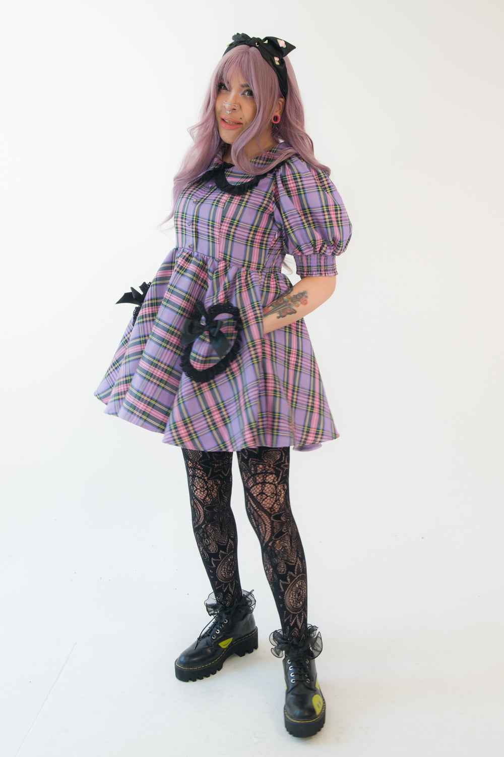 Lavender Tartan Gumdrop Dress