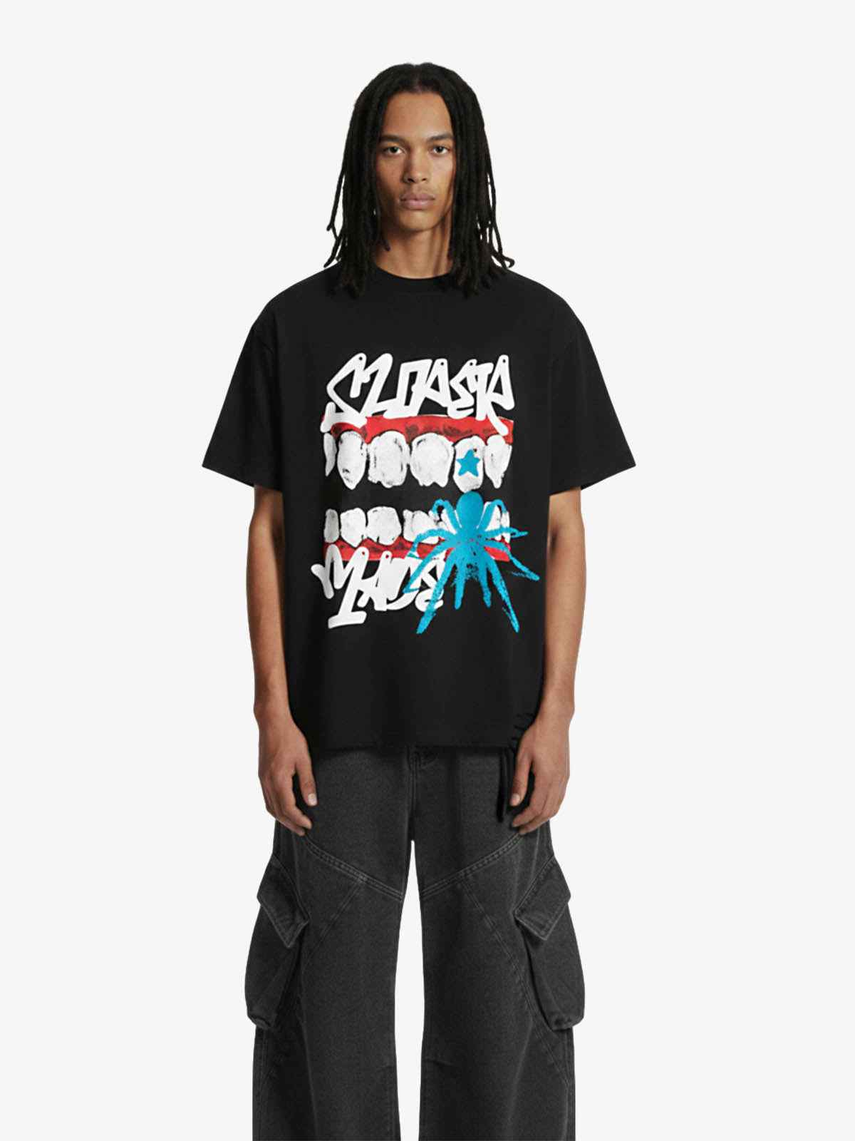 Distressed Graffiti Mouth Graphic T-Shirt