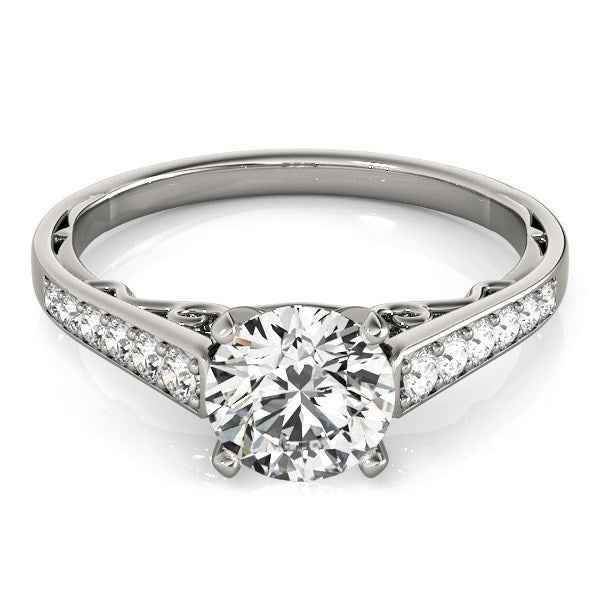 14k White Gold Cathedral Design Diamond Engagement Ring (1 1/4 cttw)