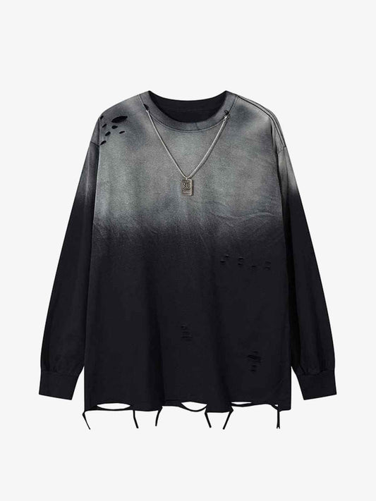 Long Sleeve Holey Fade
