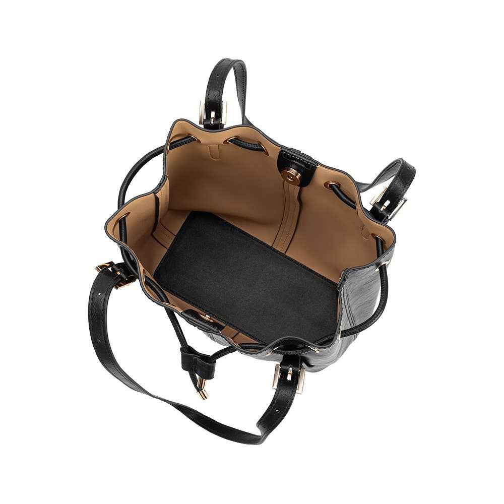 Sally Black Recycled Vegan Leather Shoulder Bag