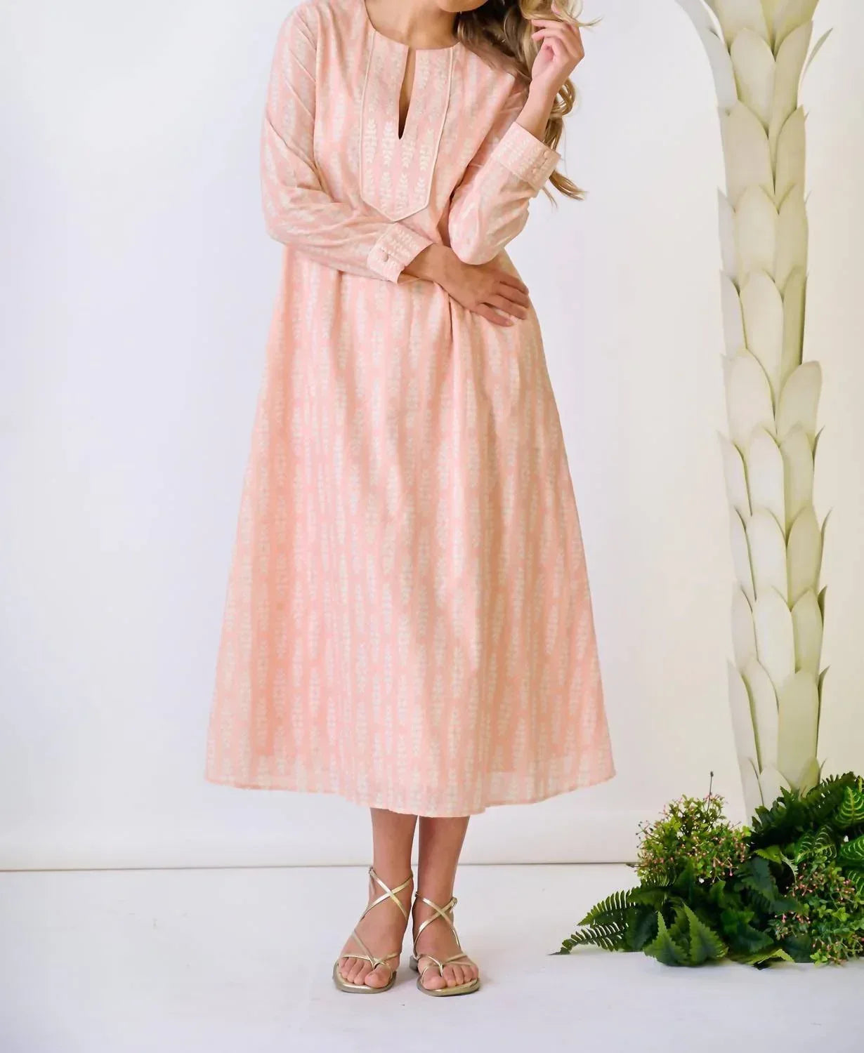 Kaftan Long Sleeve Midi Dress