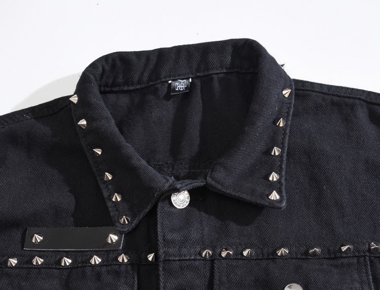 Edgy Studs Denim Vest